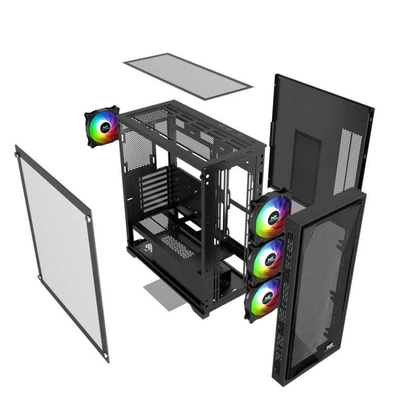 Geekd Nebula gaming computer med RTX 5050, Intel Core i5-14400F, 16GB DDR5 RAM og 1TB NVMe SSD – stærk gamer PC til 1080p gaming